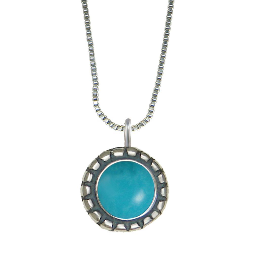 Sterling Silver Little Turquoise Pendant Necklace